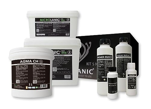 MICROLANIC – 5 m² gebrauchsfertiges Mikrozement-Set für Wände und Böden auf Mörtel, Gotelé usw. SAR Robustes Saugmedium. Farbe (KANNENGRÜN) von MICROLANIC