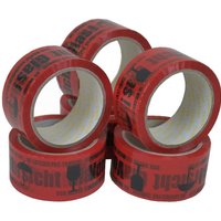12 Rollen Packband Klebeband Vorsicht Glas Rot Paketband 48 mm x 66 m - Rot von MIDORI