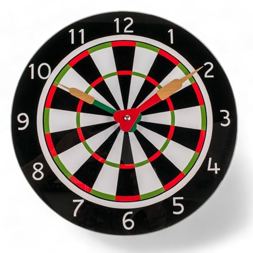 MIJOMA Wanduhr Dartscheibe aus Glas, Ø 30 cm, batteriebetrieben, dekorative Uhr im Dartscheiben-Design für Wohnzimmer und Büro MIJOMA Wanduhr Dartscheibe aus Glas, Ø 30 cm, batteriebetrieben, dekorative Uhr im Dartscheiben-Design für Wohnzimmer und Büro von MIJOMA