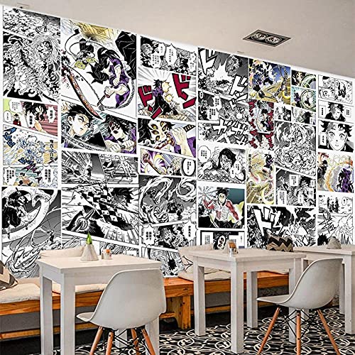 Tapeten Anime Demon Slayer Manga Restaurant Dessert Shop Schwarz Weiß fototapeten vlies wanddekoration wohnzimmer schlafzimmer -208x146cm(WxH) von MIKUAJ