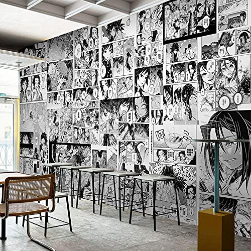 Tapeten Anime Demon Slayer Manga Schlafsaal Nachtwand Schwarz Weiß fototapeten vlies wanddekoration wohnzimmer schlafzimmer -312x219cm(WxH) von MIKUAJ