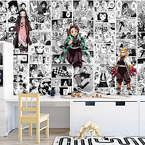 Tapeten Japanischer Anime Demon Slayer Manga Restaurant Restaurant Studio Schwarz Weiß fototapeten vlies wanddekoration wohnzimmer schlafzimmer -Custom size von MIKUAJ