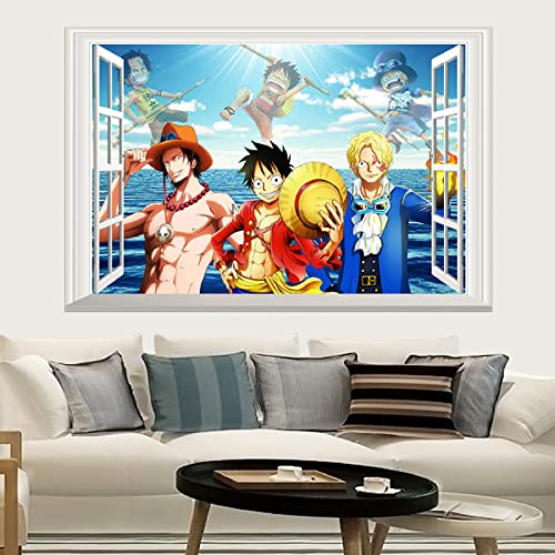 Wandtattoo manga wandaufkleber, wandsticker aufkleber，Anime One Piece Fenster Poster Selbstklebend Student Wohnzimmer Schlafzimmer Schlafsaal Dekorative Wandfarbe-50*80cm von MIKUAJ