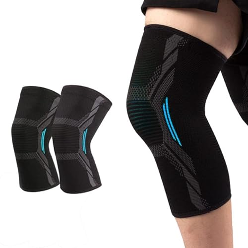 MILAIUN Kniebandage für Männer/Damen, Kompression Kniebandagen, Knie Bandage für Arthrose, Meniskus, Sport, ACL, Laufen, Gewichtheben(M, Schwarz Blau) von MILAIUN