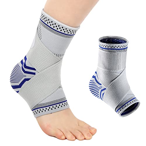 MILAIUN Sprunggelenkbandage,1 Paar Knöchelbandage mit Klettverschluss für Damen Herren, Fußbandage Knöchelstütze für Sport Schützen, Arthritis, Plantar Fasciitis(M, Blau) von MILAIUN