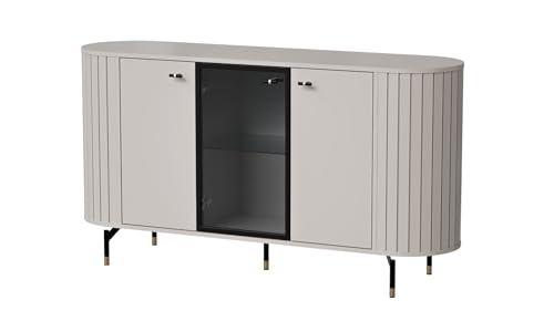 MINIO go for it, Kommode „ZAMA“ 150 cm, mit Glastür, dekorative abgerundete Seiten, Cashimire Farbe MINIO go for it, Kommode „ZAMA“ 150 cm, mit Glastür, dekorative abgerundete Seiten, Cashimire Farbe von MINIO go for it