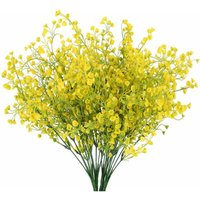 Minkurow - 4 Stück Kunstblumen Gypsophila Kunstblumen Dekoration Plastikblumen Kleine Holzfällerblumen Für Hochzeit Balkon Garten Indoor Outdoor Vase von MINKUROW