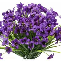 Künstliche Violette Blume, 10 Stück Künstliche Plastikblume, Outdoor UV-beständig Garten Grün Sträucher Pflanzen Indoor Outdoor Hanging Home von MINKUROW