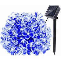 Solar-Blumen-Glühbirnen-Lichterketten, wasserdicht, 7 m, 50 LEDs, Pfirsich-Sakura-Blumen-Solar-Lichterketten für Gartenhäuser, Hochzeit, Party, von MINKUROW