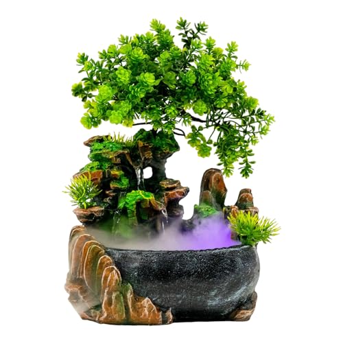 MINRS Zimmerbrunnen Wasserfall, Grüne Pflanze Brunnen Tischbrunnen mit Led Beleuchtung und Zerstäuber Zimmer Tisch Springbrunnen Wasserfall Ür die Platzierung In Wohnzimmer Büro 20 x 15 x 28 cm MINRS Zimmerbrunnen Wasserfall, Grüne Pflanze Brunnen Tischbrunnen mit Led Beleuchtung und Zerstäuber Zimmer Tisch Springbrunnen Wasserfall Ür die Platzierung In Wohnzimmer Büro 20 x 15 x 28 cm von MINRS