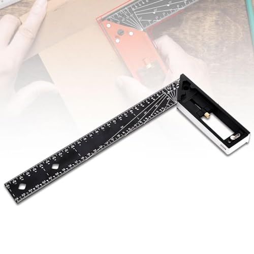 Multi-Angle Measuring Ruler-High Quality Professional Measuring Tool, Universal Combination Angle, 45/90 Degree Multifunctional Gauge Right Angle Ruler for Precise Measuring, Drawing (Black) von MIOKUKO