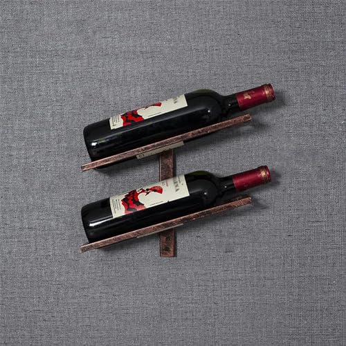MIQXUAN Weinregal, Weinregal zur Wandmontage – Wandmontierte Weinregale, Flaschenwandmontierter Weineisenrahmen, Hängeregal und Handtuchhalter, 4 oder 6 von MIQXUAN