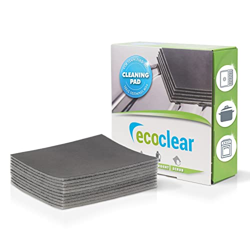 EcoClear Reinigungsschwamm für glänzende Edelstahl-Oberflächen, 10 Stück, Professioneller und gründlicher Edelstahlreiniger, Antibakterielle Reinigung, Topfreiniger, Wiederverwendbar von MIRKA