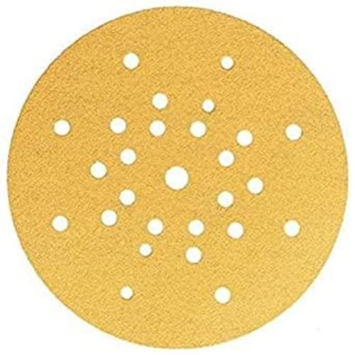 Mirka Gold Schleifpapier Ø 225mm Klett 27-Loch/Korn P60, 25 Scheiben/Für Trockenbauschleifer Wand- und Deckenschleifer/Zum Schleifen von Gips, Spachtel, Spanplatten, Holz, Lack Mirka Gold Schleifpapier Ø 225mm Klett 27-Loch/Korn P60, 25 Scheiben/Für Trockenbauschleifer Wand- und Deckenschleifer/Zum Schleifen von Gips, Spachtel, Spanplatten, Holz, Lack von MIRKA