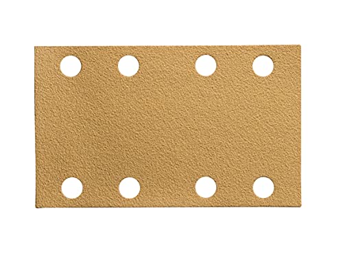 Mirka Gold Universal-Schleifpapier 81x133mm Klett 8-Loch / Korn P80, 50 Stk / Zum Schleifen von Gips, Spachtel, Spanplatten, Holz, Lack von MIRKA