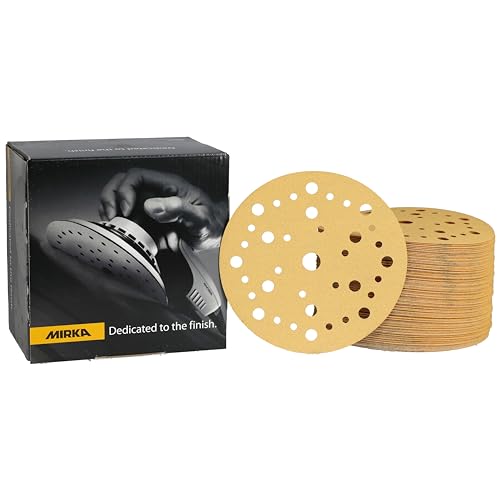 Mirka Gold Universal-Schleifpapier Ø 150mm Klett 37-Loch/Korn P120, 100 Stk/Zum Schleifen von Gips, Spachtel, Spanplatten, Holz, Lack Mirka Gold Universal-Schleifpapier Ø 150mm Klett 37-Loch/Korn P120, 100 Stk/Zum Schleifen von Gips, Spachtel, Spanplatten, Holz, Lack von MIRKA