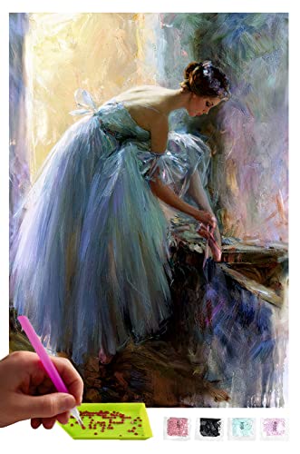 MISHBAY Diamond Painting - 30x40cm Diamond Painting Erwachsene - Diamant Painting Bilder Ballerina - DIY 5D Satz Wand Dekor Diamantstickerei von MISHBAY