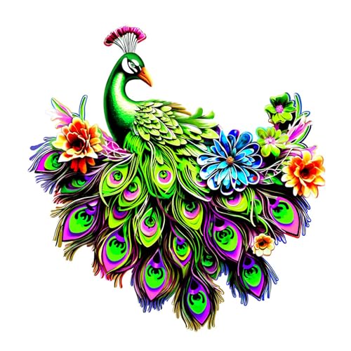 MISNODE Metall-Pfau-Wanddekoration, Pfauenvogel-Wandbehang, Vogel-Wandkunst, Metallvögel, Wandskulptur, Dekoration, Pfau-Wandkunst für Zuhause, Schlafzimmer, Wohnzimmer, Wand, Zaun, Garten(Grün) von MISNODE