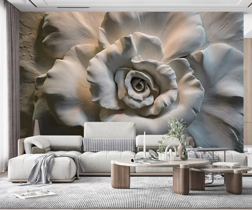 Fototapete 3D Tapete Kinderzimmer Deko Rose Geprägte Blumen Tapeten Vliestapete Wandbilder Schlafzimmer Wanddeko Wohnzimmer Wandgemälde von MIWEI Wallpaper