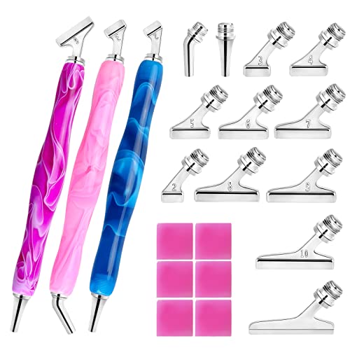 MJARTORIA 5D Diamond Painting Set, DIY Diamond Painting Stift Metall, Diamond Painting Werkzeug Drill Pen mit 45°abgewinkelte Ersatz Stiftköpfen Gute Aussichten von MJARTORIA