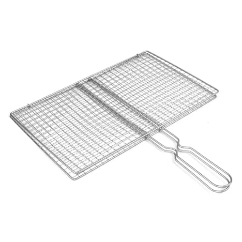 Grillrost Non-stick Triple Fish Grilling Basket Metal Handle Bbq Bbq Fish Rack Fish Grill Grilling Barbecue Outdoor Tool Accessories Grillrost Edelstahl (Color : B) von MKLHAVB