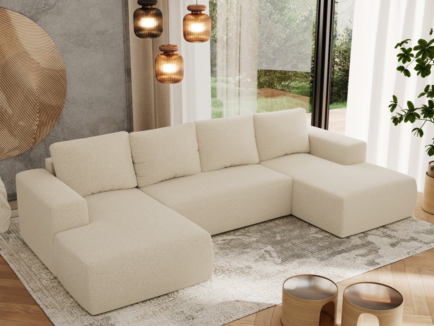 MKS MÖBEL Ecksofa TRENTINO U, Set, Lose Kissen, Couch U-form, Schlaffunktion, Ecksofa U-Form, Schlafsofa mit Bettkasten, Wellenfedern MKS MÖBEL Ecksofa TRENTINO U, Set, Lose Kissen, Couch U-form, Schlaffunktion, Ecksofa U-Form, Schlafsofa mit Bettkasten, Wellenfedern von MKS MÖBEL