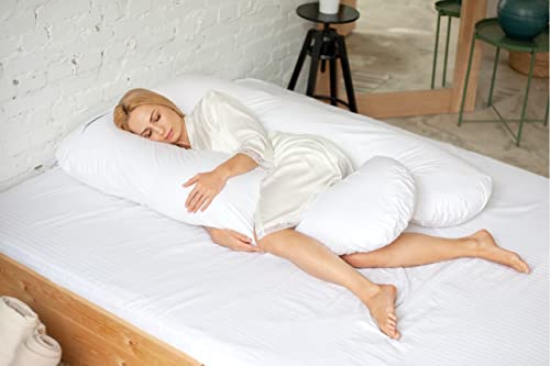 Jumbo XXL Seitenschläferkissen Baumwollbezug I Multifunktionales Komfortkissen I Schwangerschaftskissen XXL Stillkissen für Seitenschläfer I U Form Kissen Body Pillow Schlafkissen Oeko-TEX® von MKS