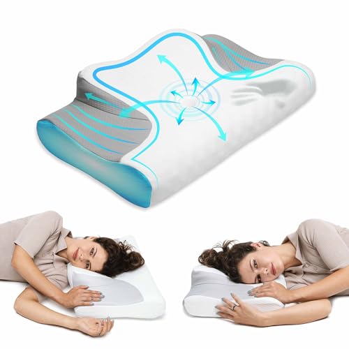 Schulterstützkissen und Nackenstützkissen Orthopädisches aus Memory Foam & Nackenkissen für optimale Unterstützung Kopfkissen für Seiten Rücken & Bauchschläfer Kissen Ergonomisches von MKS