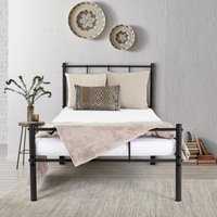 Ml-design - Metallbett mit Lattenrost und Kopfteil, 90x200 cm, Schwarz von ML-DESIGN