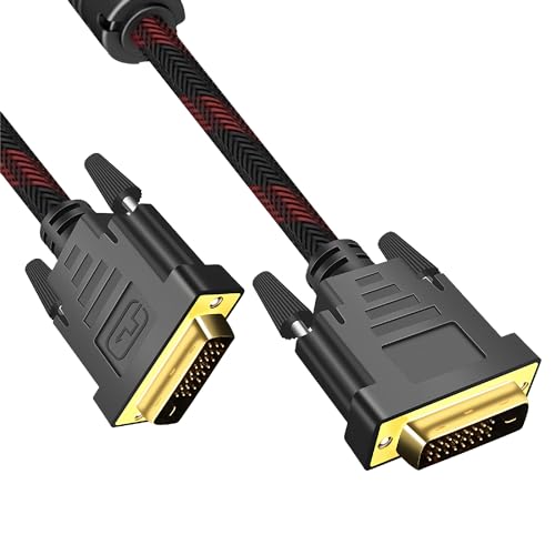 MMOBIEL DVI-Stecker zu DVI-Stecker-Adapter - DVI-D Dual Link zu DVI-D Dual Link - Video Kabel Konverter unterstützt Monitor, PC, TV, Gaming, Projektor - 1080p Full HD 60Hz – Vergoldete Anschlüsse 5m von MMOBIEL