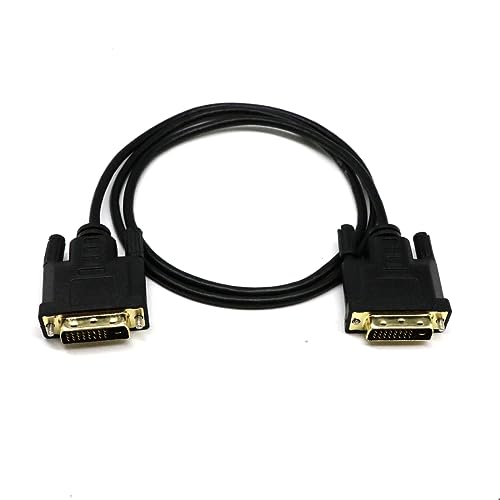 MMOBIEL DVI auf DVI Kabel Adapter - DVI-D Dual Link Stecker zu DVI-D Dual Link Stecker - Kabelkonverter Unterstützt Monitor, PC, TV, Gaming, Projektor - 1080p Full HD 60Hz - Goldstecker - 2 m von MMOBIEL