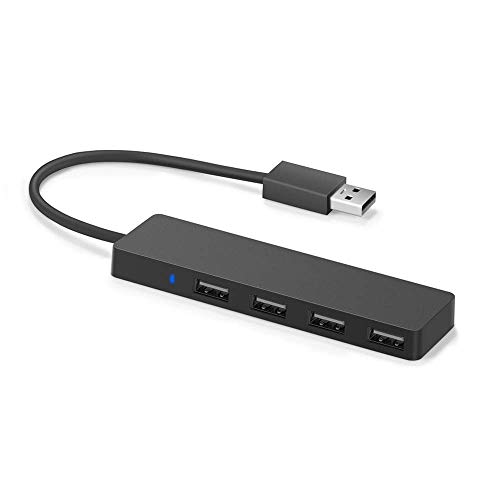 MMOBIEL USB Hub - 4 Ports USB 2.0 Datenhub Ultra Slim - Datenhub Kompatibel mit MacBook, iMac, MacPro, Windows Laptops und Ultrabooks, sowie PCs und mehr - Extra Leicht - 25 cm Kabel von MMOBIEL