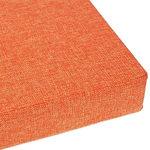 Sitzkissen für 2- und 3-Sitzer-Bank, mit 35D-Schaumstoff mit hoher Dichte, für Garten, Terrasse, Innen- und Außenbereich, Möbel (orange, 110 x 40 x 5 cm) von MMYing