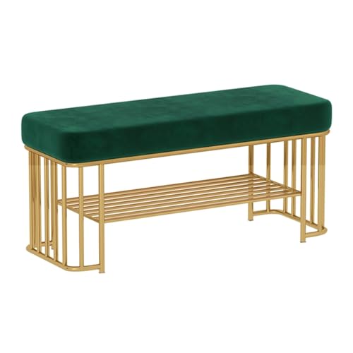 MNBVH Schuhbank Für Den Eingangsbereich, Goldfarben, Flurbank Mit Stauraum Und Sitzgelegenheit, Schuhregal-Organizer Für Eingangsbereich, Schlafzimmer, Wohnzimmer(Size:80 x 35 x 45 cm,Color:C) von MNBVH