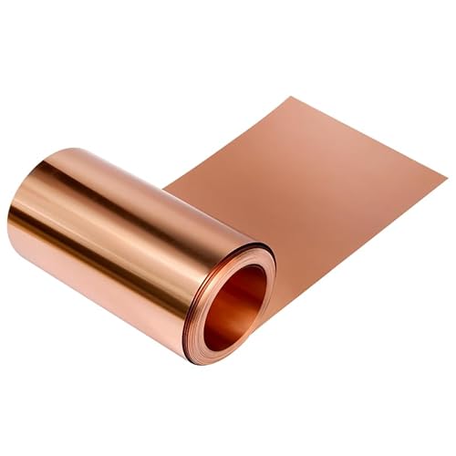 1 Stück 99,9% T2-Kupferblechrolle, reiner Kupferstreifen, ultradünne Cu-Metallfolienplatte, Dicke 0,01–1 mm x 20–200 mm x 1000 mm(Color:Thickness 0.2mm,Size:50mm) von MNUPL