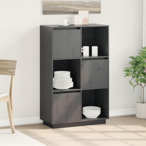 MOBCANT Highboard, Buffetschrank Schränke Anrichte Vitrinenschrank Geeignet für Foyer Wohnbereich Schlafzimmer Küche Grau 74x35x117 cm Massivholz Kiefer MOBCANT Highboard, Buffetschrank Schränke Anrichte Vitrinenschrank Geeignet für Foyer Wohnbereich Schlafzimmer Küche Grau 74x35x117 cm Massivholz Kiefer von MOBCANT