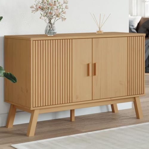 MOBCANT Sideboard, Kleiderschrank Kaffeebar Mehrzweckschrank Anrichte Geeignet für Wohnbereich Foyer Küche Schlafzimmer Braun 114x43x73,5 cm Massivholz Kiefer MOBCANT Sideboard, Kleiderschrank Kaffeebar Mehrzweckschrank Anrichte Geeignet für Wohnbereich Foyer Küche Schlafzimmer Braun 114x43x73,5 cm Massivholz Kiefer von MOBCANT