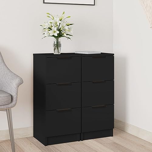 MOBCANT Sideboards 2 STK, Geschirrschrank Vorratsschrank Kleiderschrank Schränke Geeignet für Küche Foyer Schlafzimmer Korridor Schwarz 30x30x70 cm Holzwerkstoff MOBCANT Sideboards 2 STK, Geschirrschrank Vorratsschrank Kleiderschrank Schränke Geeignet für Küche Foyer Schlafzimmer Korridor Schwarz 30x30x70 cm Holzwerkstoff von MOBCANT