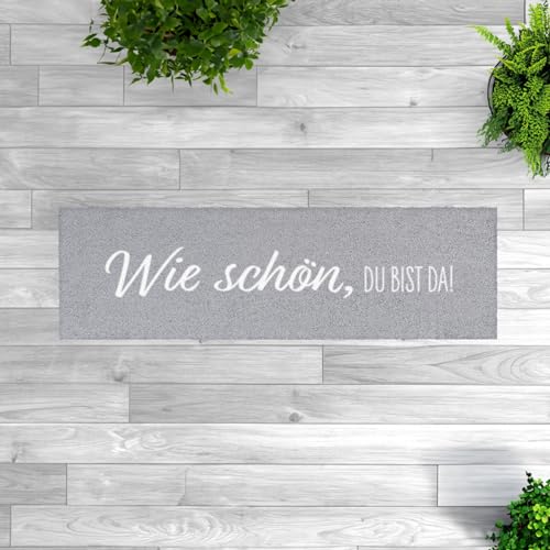 MOCAVI Mat Mini-Läufer 30x100 cm Indoor & Outdoor PVC-frei anthrazit Stiefelmatte schmal lang waschbar Terrassenmatte Schuhmatte Schuhparkplatz Flur randlos rutschfest von MOCAVI