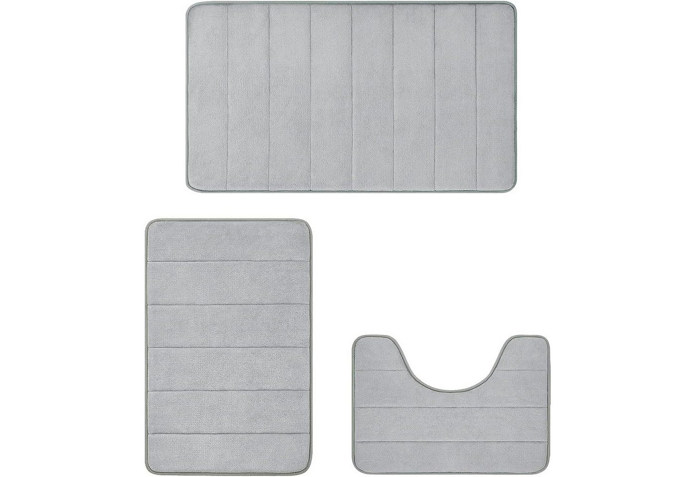 Badematte 3er Badematten Set Badvorleger Duschvorleger Duschmatte Badteppich MODFU, PVC-Rückseite, Rutschfest, Weich, Maschinenwaschbar, Polyester, Memory Schaum, 40x60+50x60U+50x80CM, Badezimmern Waschtischen Schlafzimmern Wohnzimmern Fluren Waschküchen von MODFU