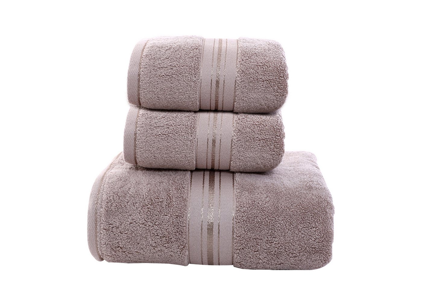 MODFU Handtuch Set 3er Set Badetuch Saunatücher Badehandtücher Badetücher Handtücher, (3-St), Dusch Bade Sauna Tücher Tuch Baumwolle Frottee Towel Weich von MODFU