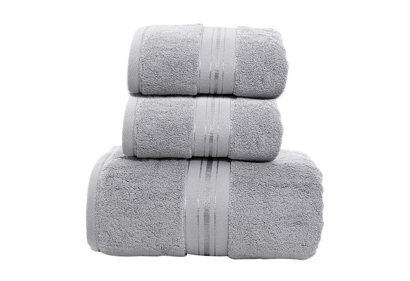 MODFU Handtuch Set 3er Set Badetuch Saunatücher Badehandtücher Badetücher Handtücher, (3-St), Dusch Bade Sauna Tücher Tuch Baumwolle Frottee Towel Weich von MODFU