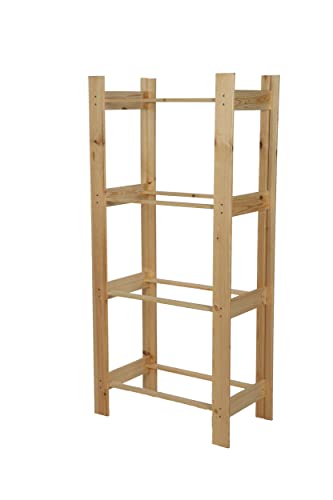 MODO24 Kistenständer, Holzständer, Holzkastenregal, Regal RSS 3 oder 4 Ebene, Höhe 107 und 149 cm (149 cm, Unbehandelt) von MODO24