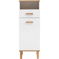 MÖBELPARTNER Badschrank Padua 142178 weiß glanz, eiche landhaus 40,4 x 35,0 x 114,5 cm von MÖBELPARTNER