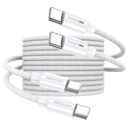 MOGOOD USB C auf USB C Kabel, 2 Stück USB Typ C 100W PD 3.0 Schnellladekabel USB C zu USB C für Macbook Pro,MacBook Air,iPad Pro,ChromeBook Pixel, Samsung Galaxy S23/S22/S21(weiß,2M+2M) von MOGOOD