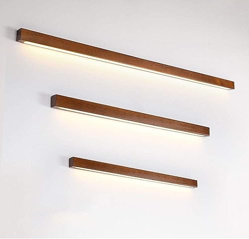 MOLOURK LED Wandleuchte Innen Moderne Hölzern Wandlampe Dimmbar Acryl Down Spiegelleuchte Eck Lange Lichtleiste Wandbeleuchtung Badlampe für Badzimmer Schlafzimmer Wohnzimmer Treppen (B,80CM) von MOLOURK