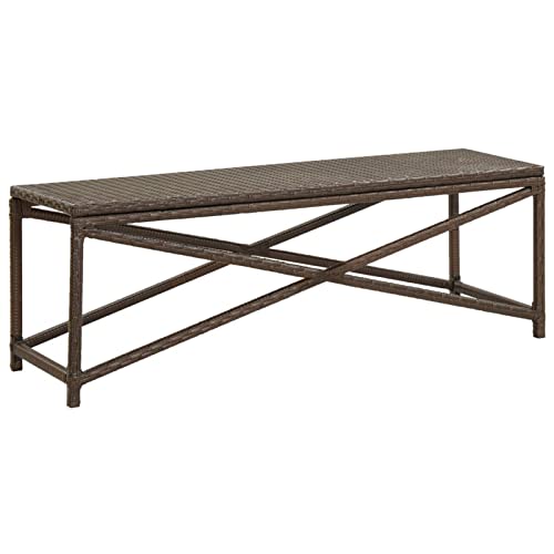 MOONAIRY Gartenbank, Outer Banks, Bank Garten, Gartenmöbel, Bank Outdoor, Garden Bench, Sitzbank, Balkon Bank, 120 cm Poly Rattan Braun von MOONAIRY