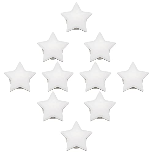 MOROBOR Star Selbstklebender Griff, Weiß Instant Schrank Schublade Griffe ABS Kunststoff Klebeknöpfe für Fenster Kleiderschränke Schubladen von MOROBOR