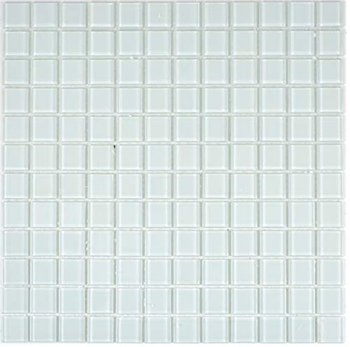 Mosaikfliese Glasmosaik weiss BAD WC Küche WAND Mosaikmatte MOS63-0102 von MOSANI