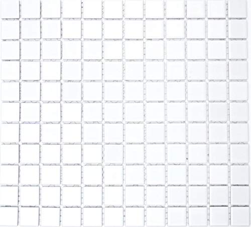 Keramikmosaik Mosaikfliesen weiß glänzend Küche Wand Dusche Pool MOS18-0102 von MOSANI